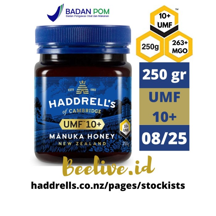 

Laris Madu Haddrells Manuka Honey Umf 10+ Mgo 263+ 250Gr