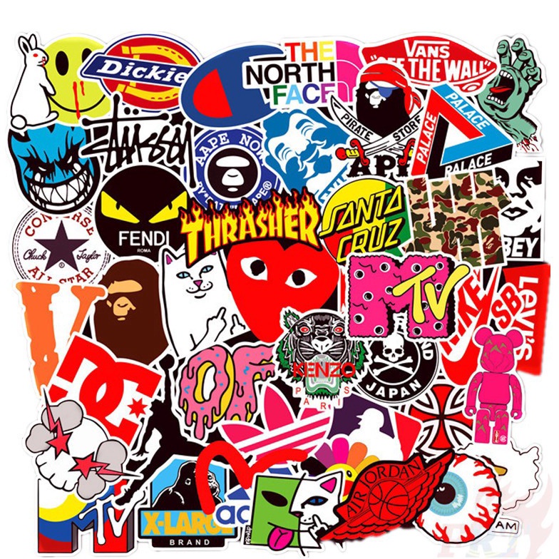 

[CODE BARANG 561DEY] 50 pcs STIKER LOGO hypebeast graffiti Sticker Vinyl Laptop Waterproof DIY HP motor helm mobil ipad tablet 0TV