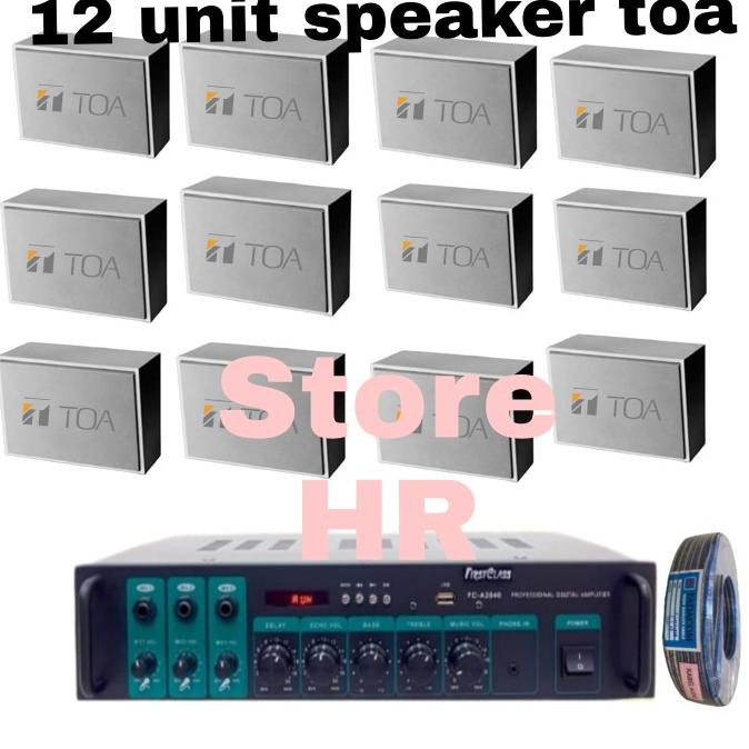 Paket Speaker Toa Zs 062 (12 Unit ) Ampli Usb Bluetooth Box Toa