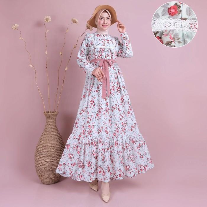 TERLARIS - GAMIS CERUTY MOTIF BUNGA / GAMIS CERUTI PRINTING / GAMIS RENDA LALUNA