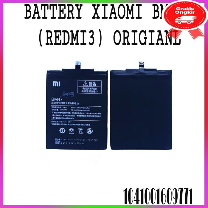 Baterai Xiaomi Bm 47 Redmi 3 Original