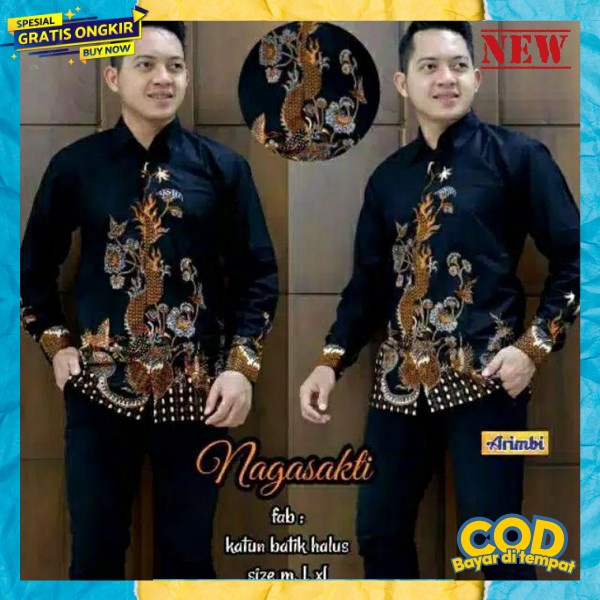 Atasan Kemeja Batik Lengan Panjang Pendek Pria Dewasa Terbaru Model Simpel Berkualitas Bsju Battik K