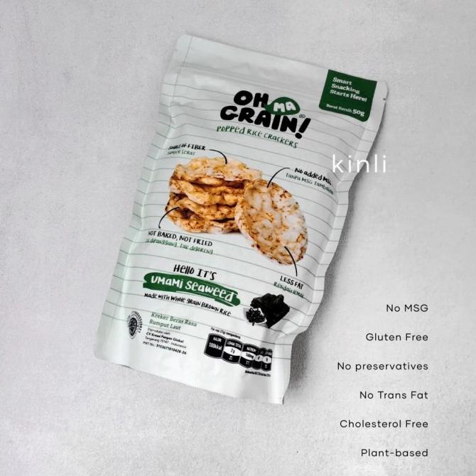 

juw oh ma grain popped rice crackers beras vegan healthy snack chips