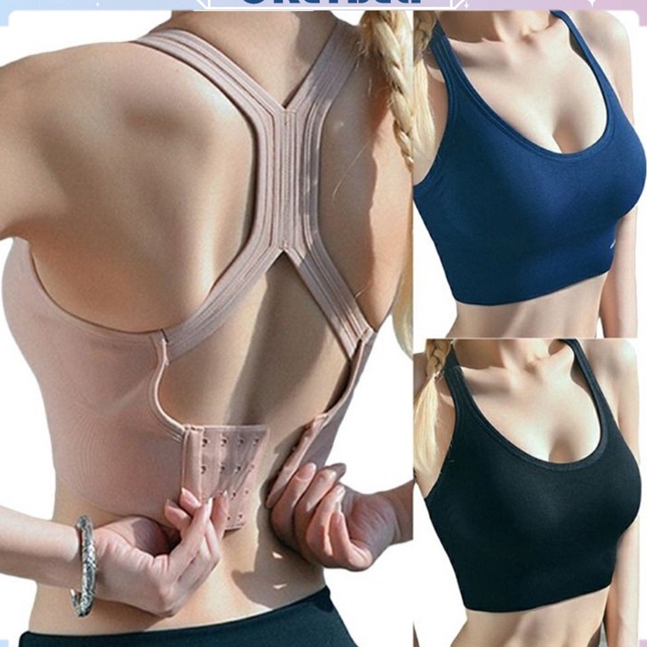 Terjamin •OKEY BELI•BR485 BH SPORT BRA GYM BRA OLAHRAGA PUSH UP WANITA TANPA KAWAT ELASTIS SEXY IMPO
