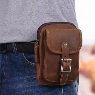 Talt- Sarung Hp Pinggang Kulit Asli - Tas Pinggang Dompet Hp Kulit Original