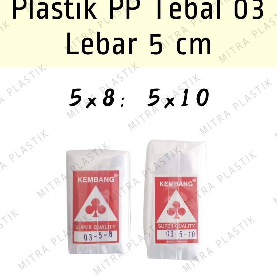 

[KODE 9MJLZ] Plastik PP Lebar 5 Tebal 03 5x8 5x10 Kantong Plastik Bening Transparan