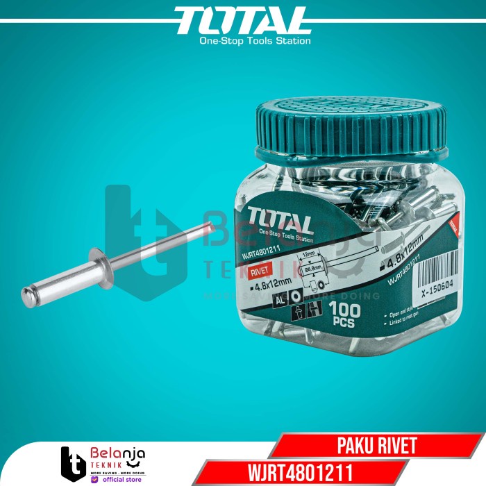 Total Paku Rivet 4.8 X 12 mm 100 Pcs WJRT4801211 Paku Ripet Alumunium keren