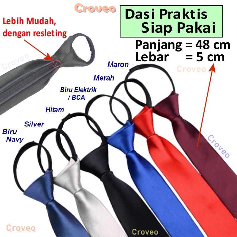COD Dasi Pria Instan Resleting Slim Polos 5 cm 2 Inch Siap Pakai Langsung Otomatis Kantor Ospek 5cm 