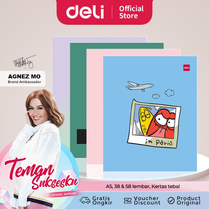 

Deli Sewing Notebook / Buku Tulis Sekolah A5 38 58 Lembar Isi 10 Cnb54