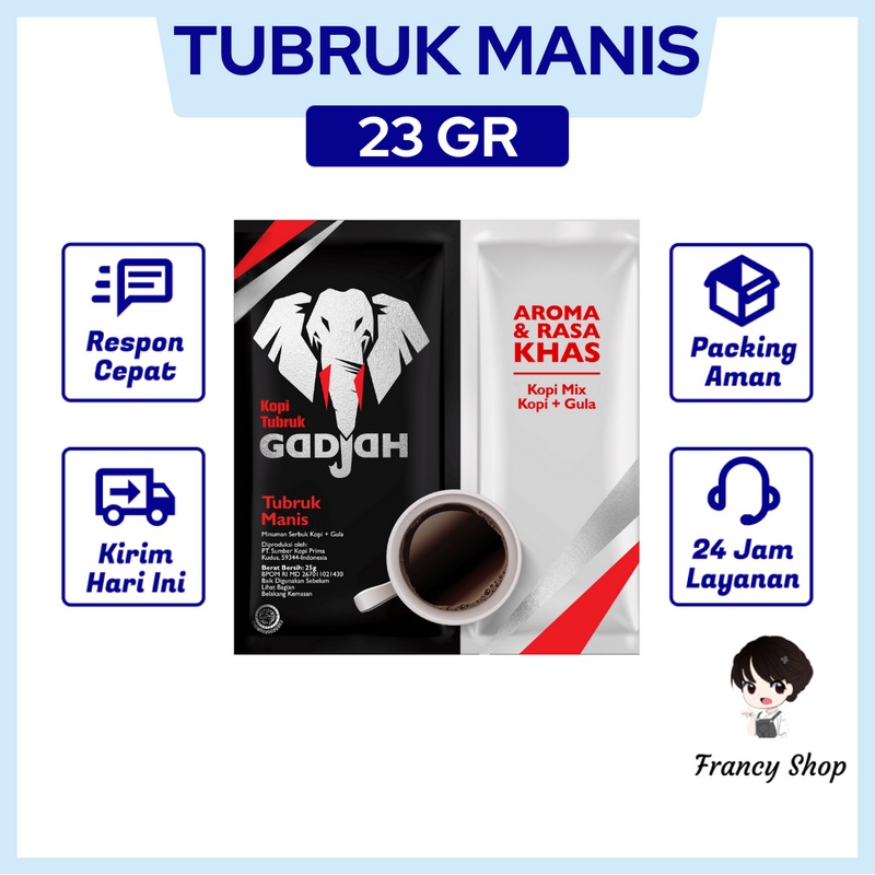 

Kopi Tubruk Gadjah Manis Renteng Sachet 23 gr