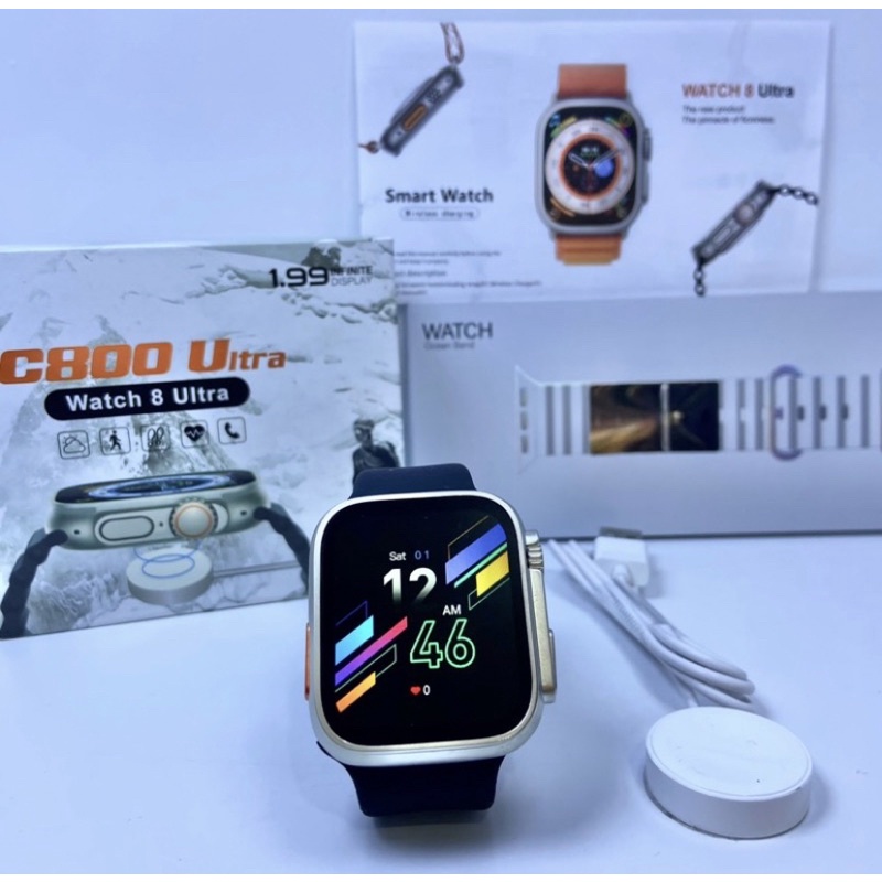 Smart Watch C800 Ultra 1.99 inci 49mm Bluetooth Smartwatch Full Touch Screen Phone Call IP68 waterpr