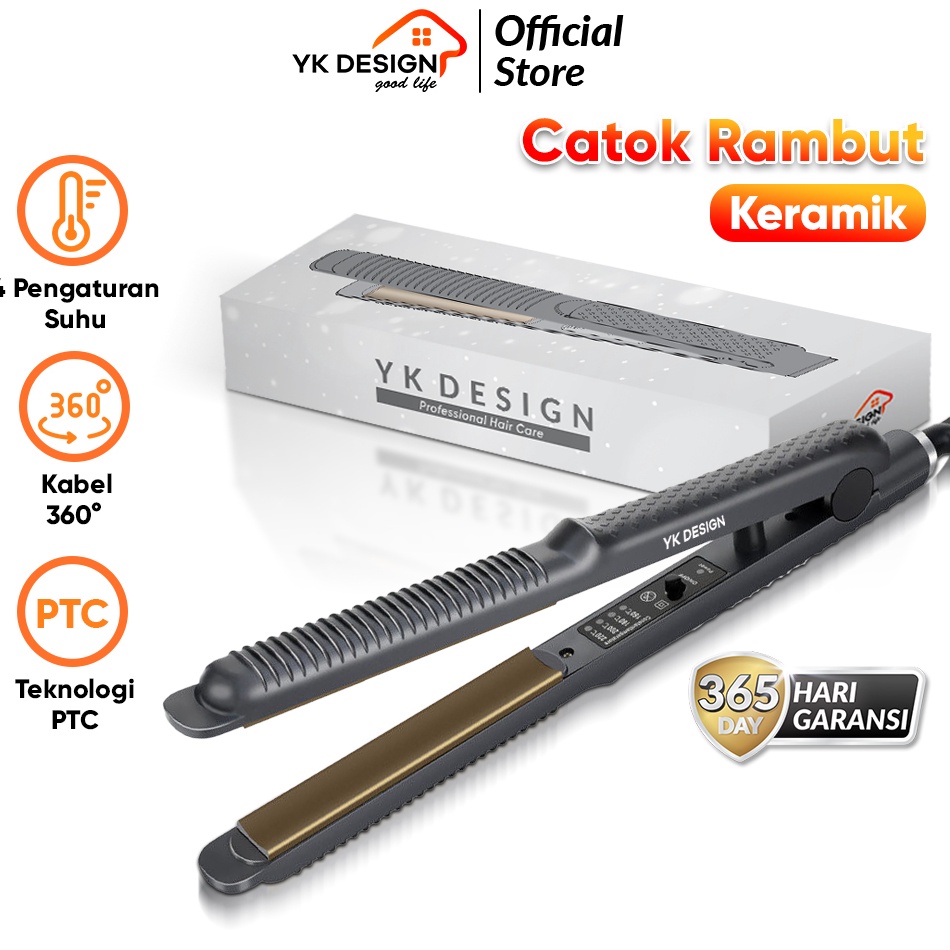 Terlaris.. YK DESIGN YK-1620 Catokan Pelurus Rambut Catokan Rambut Lurus & Curly