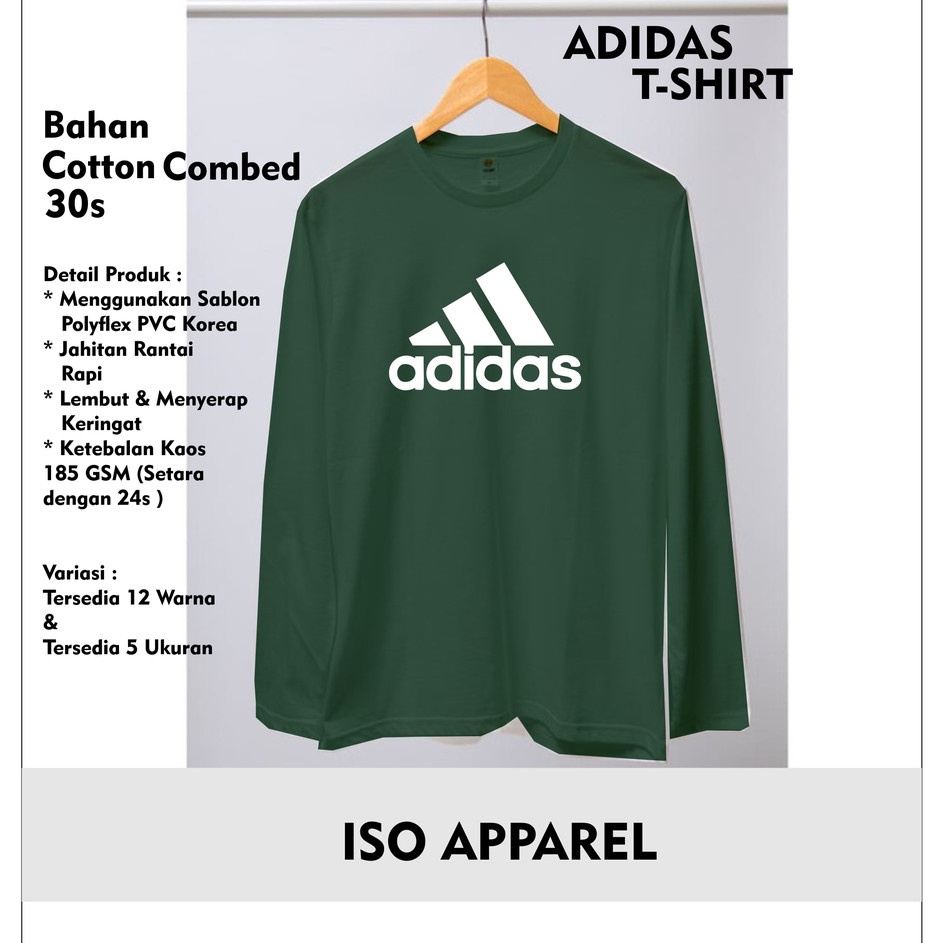 ￣ jb Kaos Hijab Wanita Sport Lengan Panjang Jumbo XXL Adidis Balok Promo'