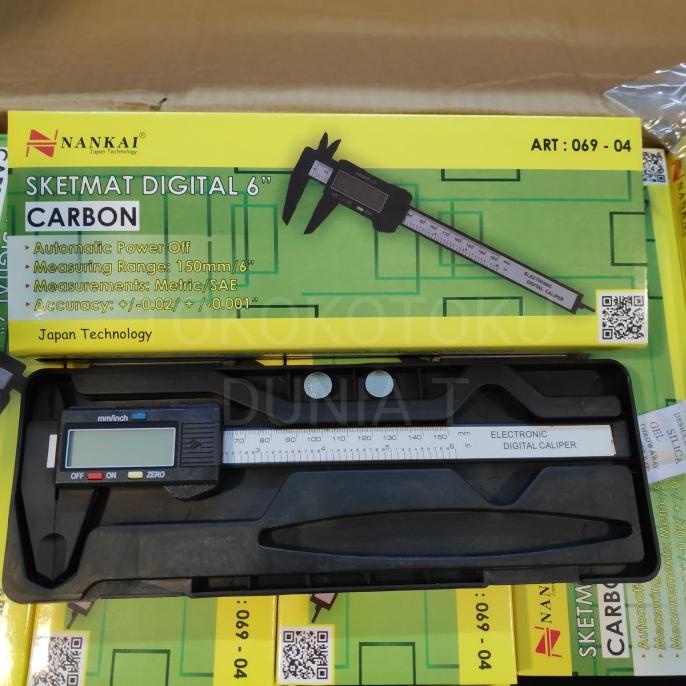 Nankai Sigmat Digital Caliper Jangka Sorong Sketmat Carbon 150mm