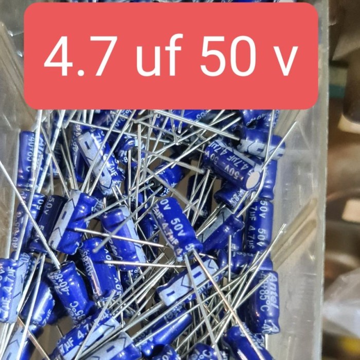 10 Buah elko elco capasitor 4.7uf 50v 4.7 uf 50v 50 v volt 35v 25v 16v 4,7uf
