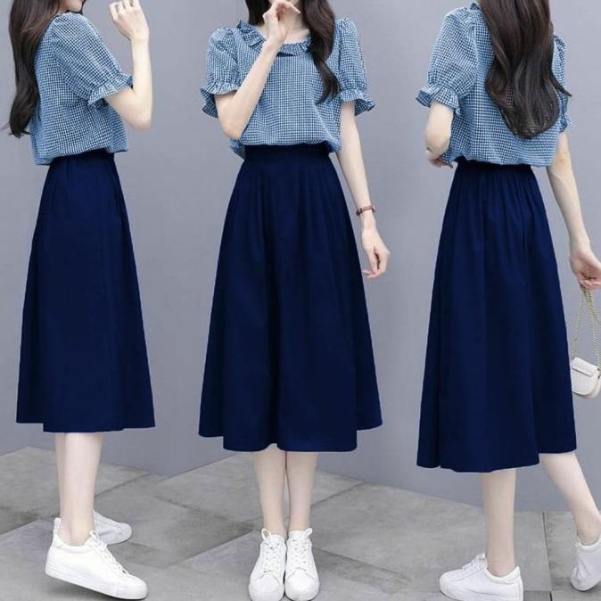SET KORITA setelan rok wanita ala korea terbaru gereja natal remaja