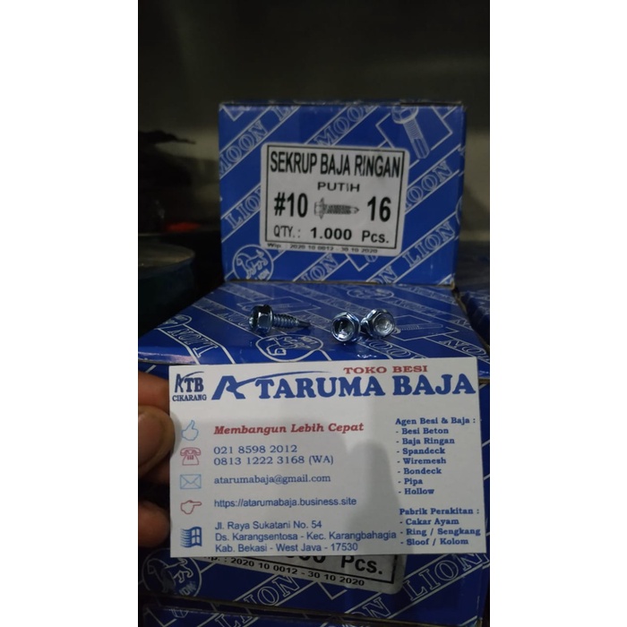 Skrup Baja Ringan 10 x 16 Kode L - Paku Baja Ringan - Baut Reng