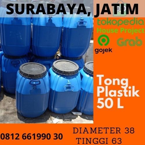 Terlaris Tong Plastik / Drum Air / Drum Tempat Sampah 120 Liter L - Biru