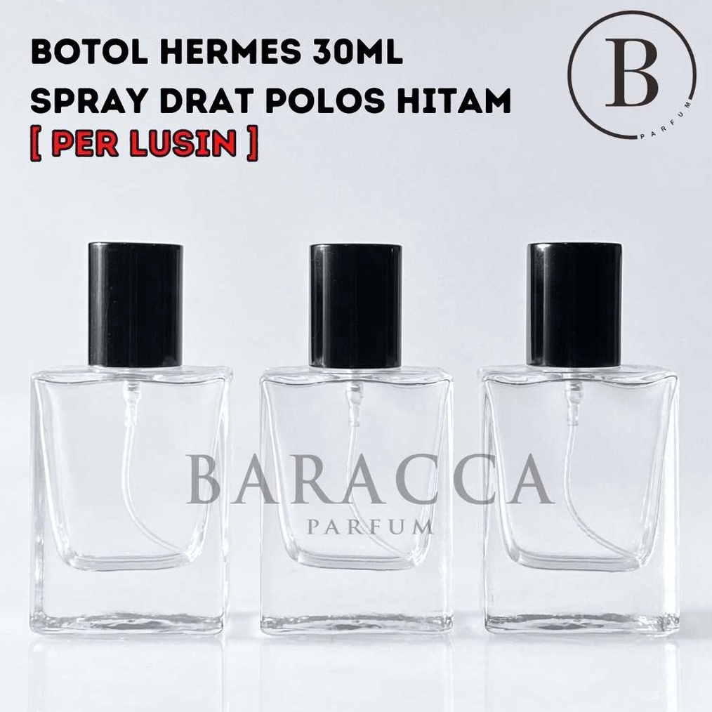 [KODE S3I5] Botol Parfum Hermes 30ML Drat Hitam - Botol Parfum Kosong Hermes - Botol Hermes 30ML