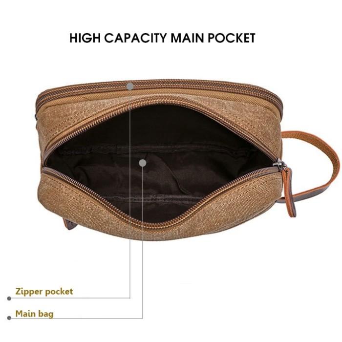 Handbag Kanvas Pria - Tas Pria Import - Tas Jinjing - Clutch - Pouch