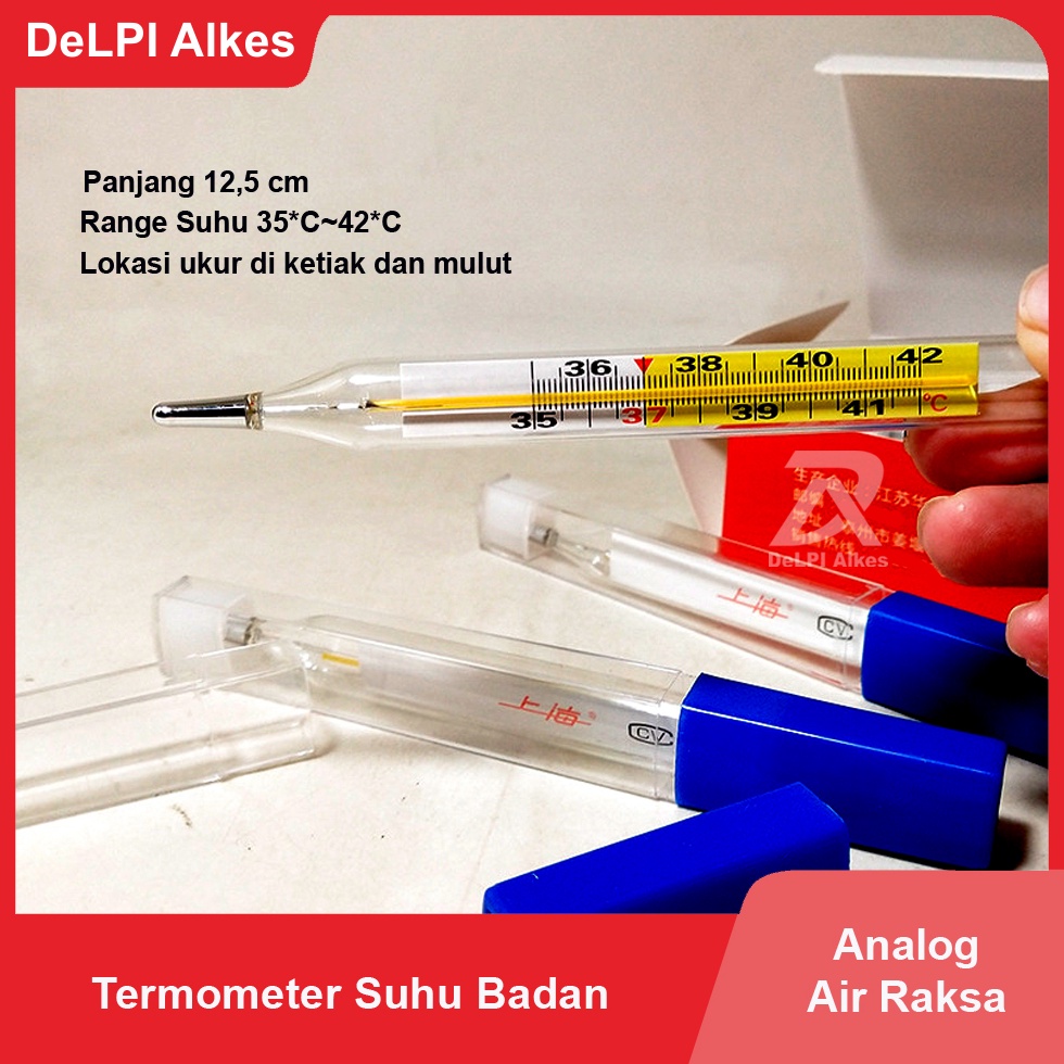 [8EB39] Termometer Suhu Badan Ketiak Thermometer Analog Air Raksa Kaca Pengganti Merk Lotus Jual
