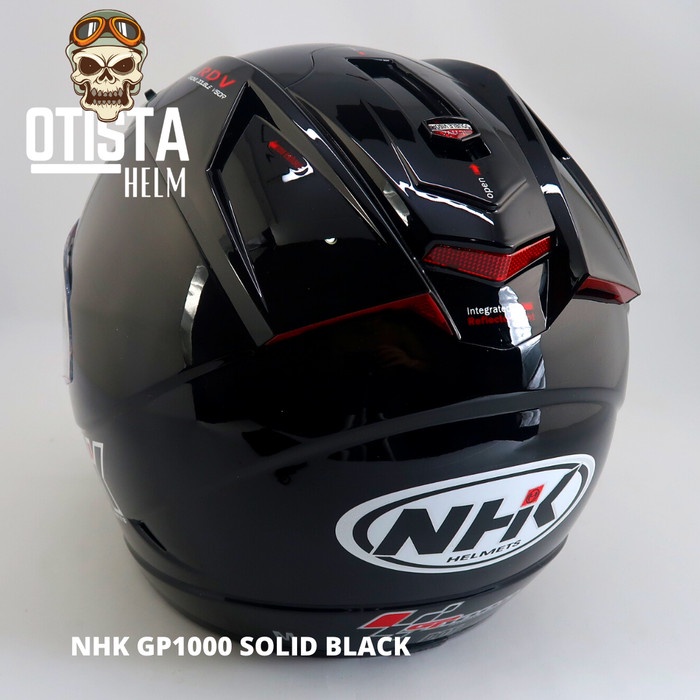 Helm Full Face Nhk Gp1000 Solid Black Glossy Hitam Polos M - Xxxl