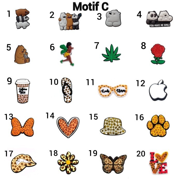 Murah Jibbitz Crocs Hiasan Aksesoris Sandal/Jibbitz Crocs/Jibbitz/Pin Crocs NON COD