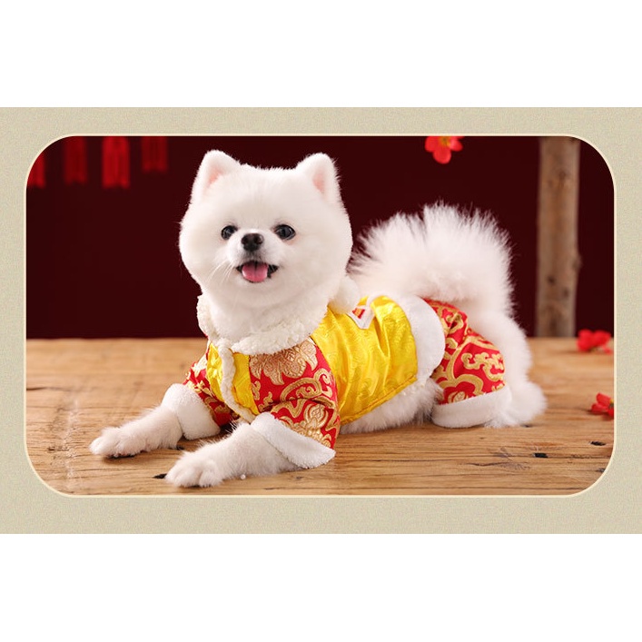 Baju Cheongsam Imlek Anjing Dan Kucing Jantan Premium Jumpsuit Imlek