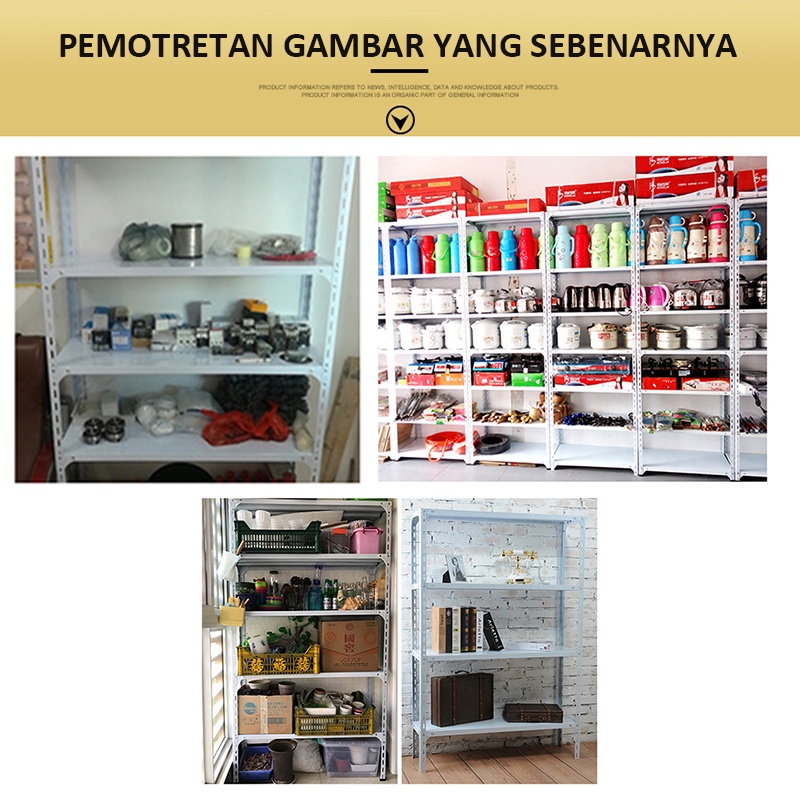 Aco Rak Besi Susun Serbaguna Rak Aquarium Rak Buku Kayu Rak Gudang 5Susun Besi Siku Rak Barang
