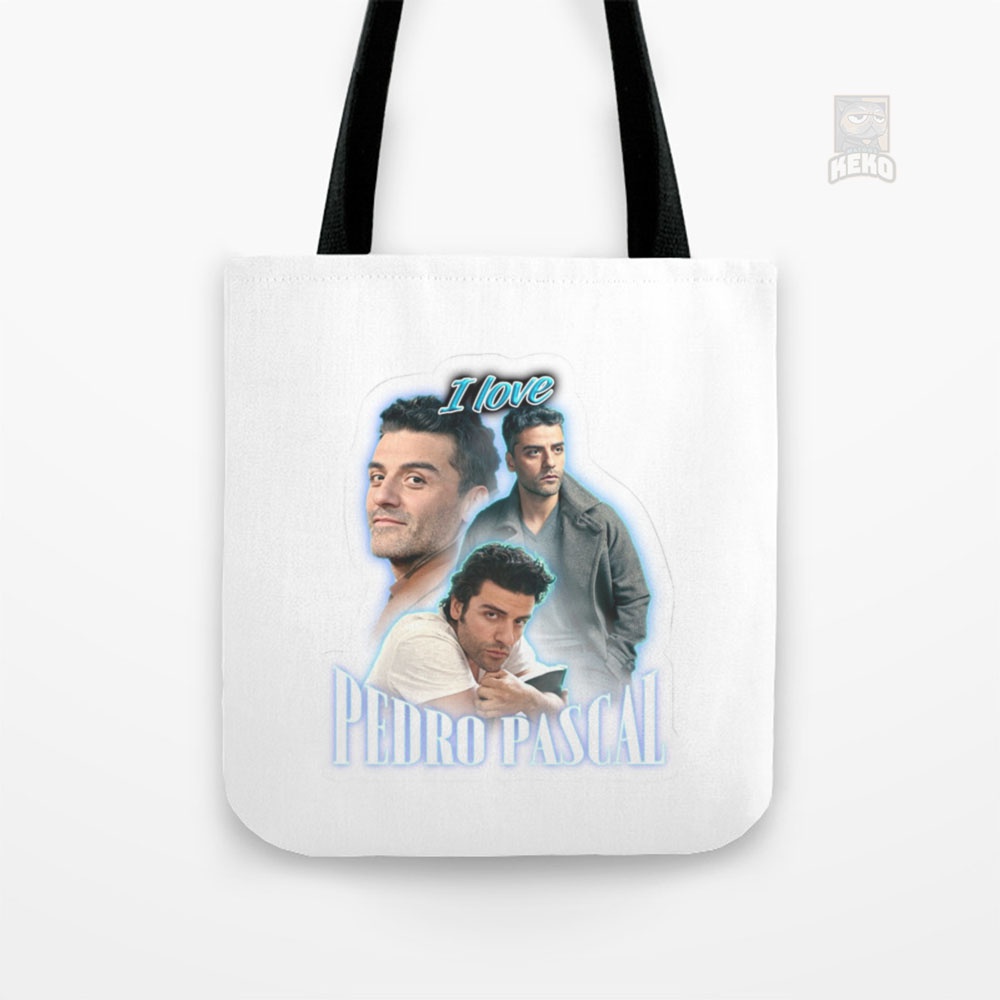 I Love Pedro Pascal Oscar Isaac Cursed Fan Tote Bag Kanvas