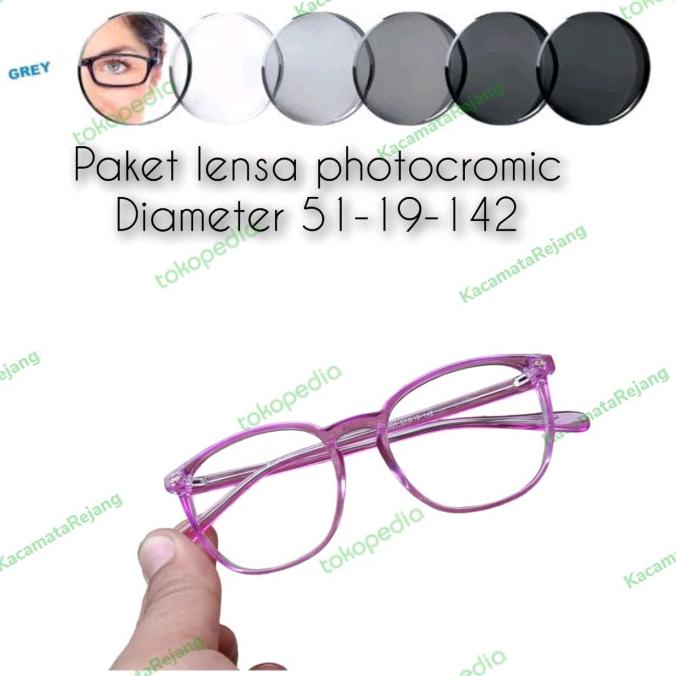 kacamata wanita frame ungu lensa Photocromic