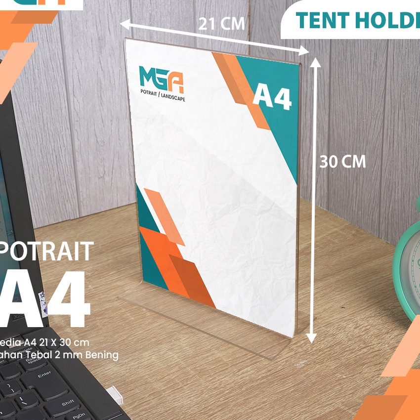 

[UL✉.W➸) TEMPAT BROSUR STAND 2MM / TENT HOLDER / TENT CARD AKRILIK UKURAN A4 PORTRAIT 2 SISIkekinian!