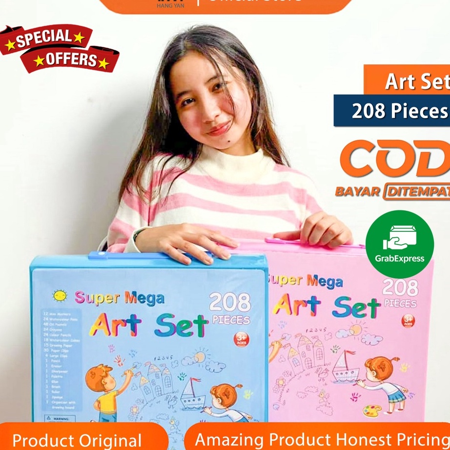 

(NN☞/X✓) Pensil Warna Krayon Cat Air 208Pcs Set Alat Menggambar Melukis Mewarnai/ berkualiitas.