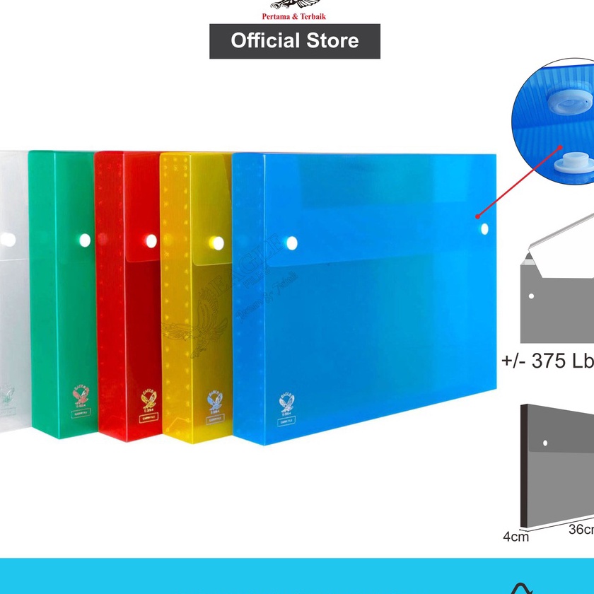 

[N-R✯➲7] EAGLE Carry File Box Transparan Tebal 4 Cm F4 (Folio) / Tas Dokumen / Map Dokumen 2 Kancing/ tervirall..