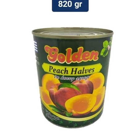 

Model Baru Golden Premium Peach Halves in Heavy Syrup From Greece 820 gr PERSIK