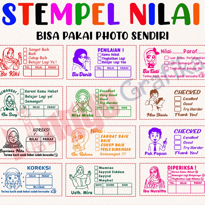 

[☛11NM-➲) Stempel Nilai Guru / Penilaian / Koreksi / Checked / Reward - murah.