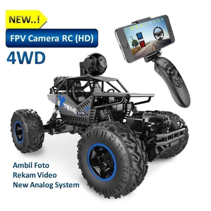 RC Car Mobil Remote Camera FPV Rock Climbing 4WD Alloy