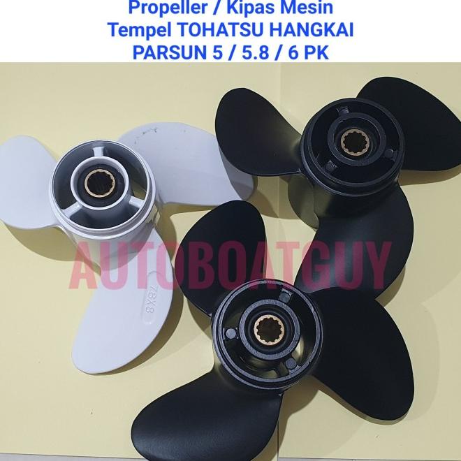 Propeller / Kipas Mesin Tempel Tohatsu Hangkai Parsun 5 / 5.8 / 6 Pk