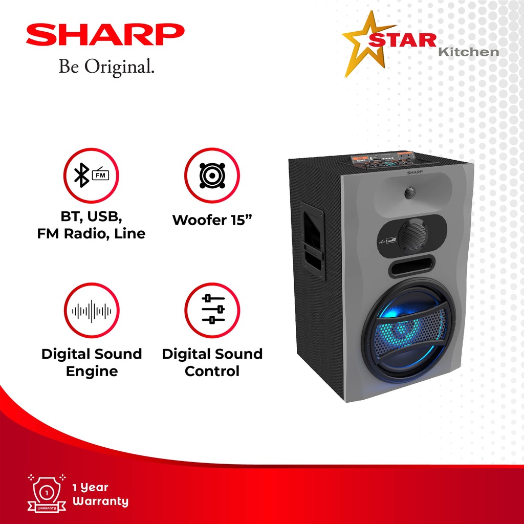Sharp Audio dan Speaker CBOX-PROX15UBB Pro X Series Grey 110 Watt