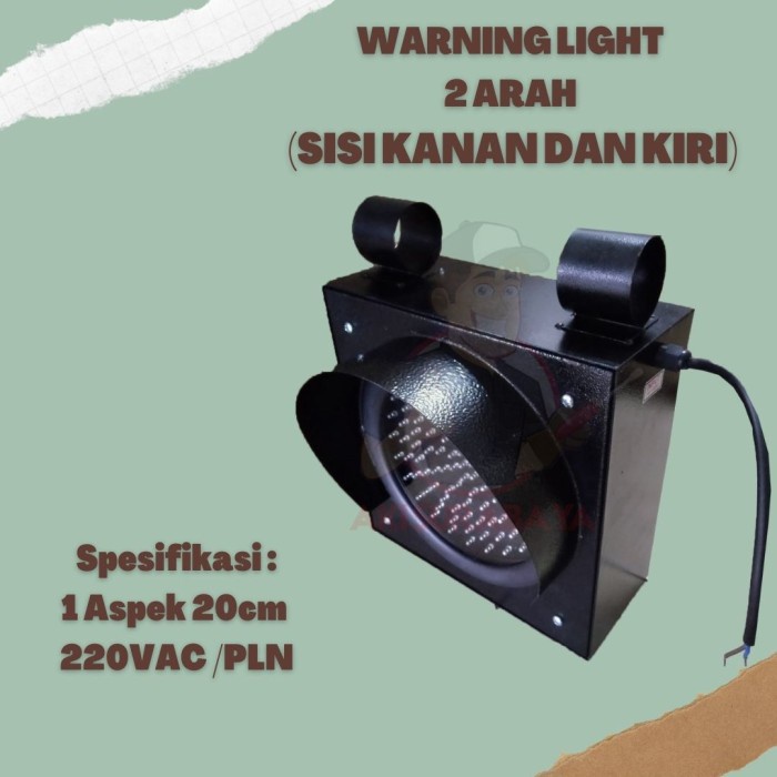 Terlaris Lampu Warning Light 1 Aspek 20Cm Ac / Pln Sisi 2 Arah Kanan Kiri