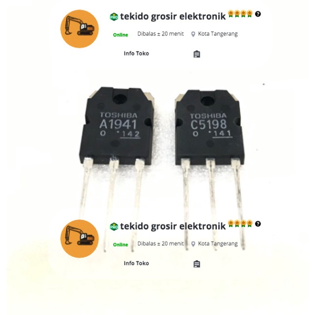 TRANSISTOR A1941 C5198 A 1941 C 5198 ORI 1941 5198 ORI TOSHIBA JEPANG best seller