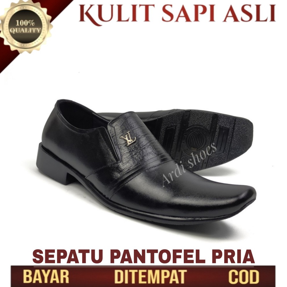 Paling Dicari.. Sepatu Pantofel Kulit Sapi Asli Pantopel Kerja Cowok Sepatu Kantoran Pentofel Formal
