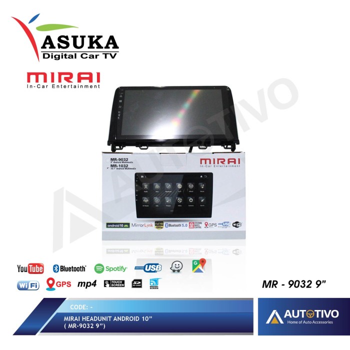 Mirai Headunit Android 9inch Head Unit MR-9032 terpopuler