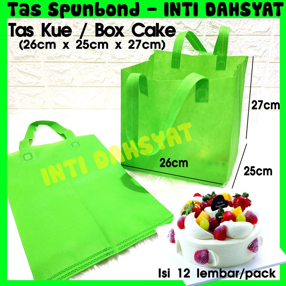 

✳Grosir Tas KUE / Box Cake Spunbond Goodie Bag Size 25 (isi 12lembar) 26cm x 25cm x27cm Tas Nasi Kotak Box Bag MURAH dan KUAT 047 ❂