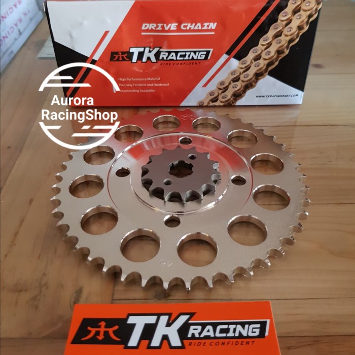 Gear Set TK 428 New CB 150 R / CB 150 R & Rantai TK 428 HS Gold terpopuler