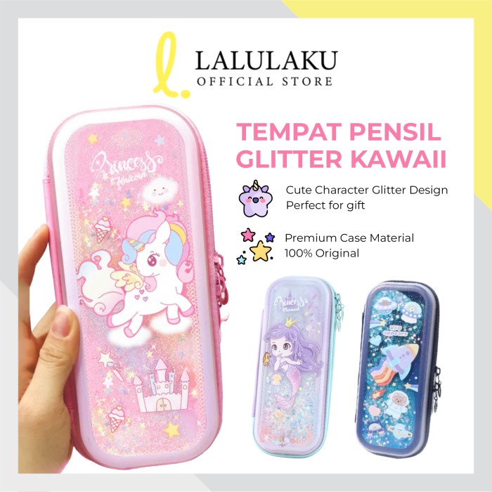 

TEMPAT PENSIL ANAK SEKOLAH GLITTER KOREA KAWAII KOTAK PENSIL UNIK