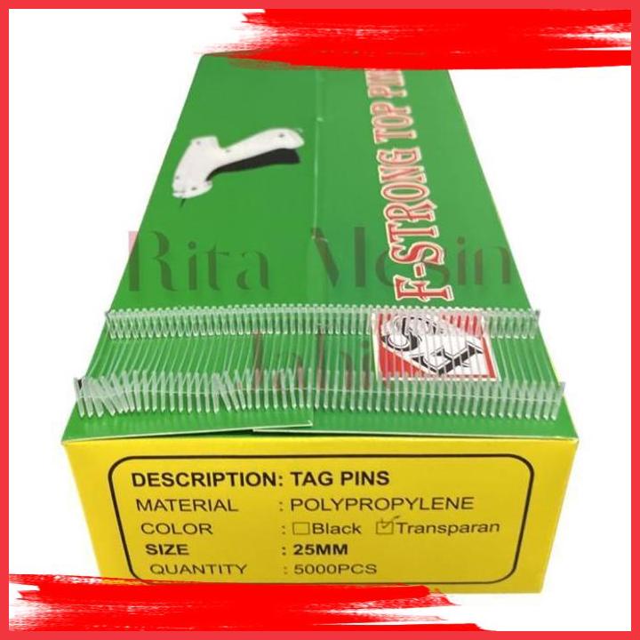 

(RITA) 1 KOTAK ISI TAGPIN UKURAN 25MM 5000PCS PUTIH TRANSPARAN