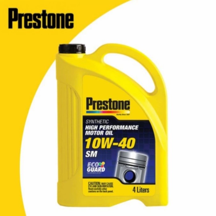 Oli Mesin PRESTONE Sae 10W40/10W-40 Api SM (4L/4 Liter) terbaik