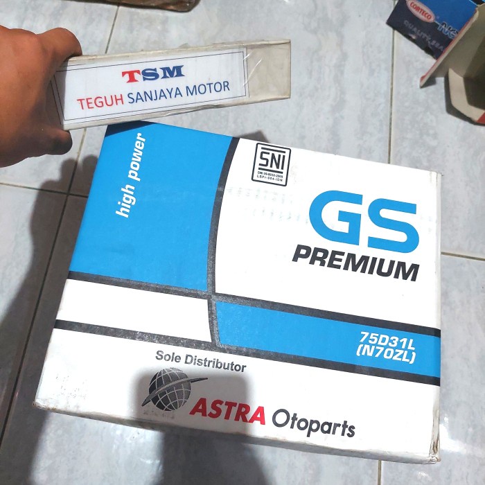 Aki Accu Basah 75D31L N70ZL 12V 75Ah Asli Original GS Premium Astra terlaris