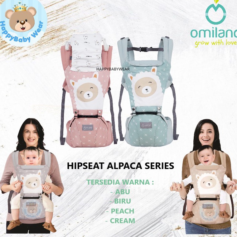 Terbaru.. Omiland Gendongan Hipseat Alpaca Series | Omiland Gendongan Bayi Depan Alpaca Series